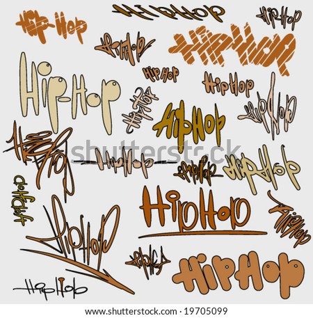 stock vector : hip-hop graffiti grunge background. Hip-hop text
