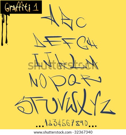 Graffiti alphabet. Version 1. a-z
