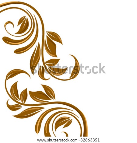 Free Vector on Gold Floral Border  Swirl Flower Stock Vector 32863351   Shutterstock