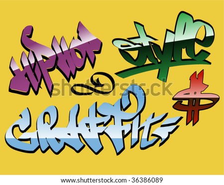 stock vector design graffiti words