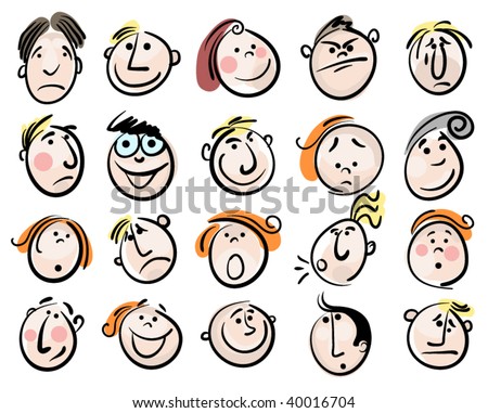 Cartoon Girl Laughing. stock vector : cartoon face