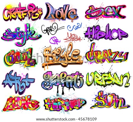 Logo Design on Graffiti Stock Vector 45678109   Shutterstock
