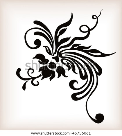 stock vector Tattoo floral design Vector ornament