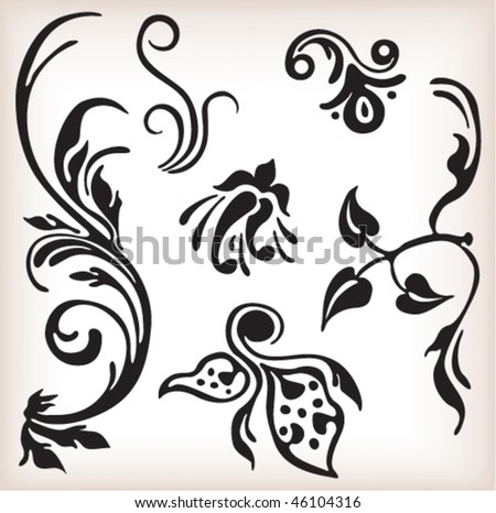 Logo Design Dollars on Tattoo Ornament Collection Floral Design Vector Set 46104316 Jpg