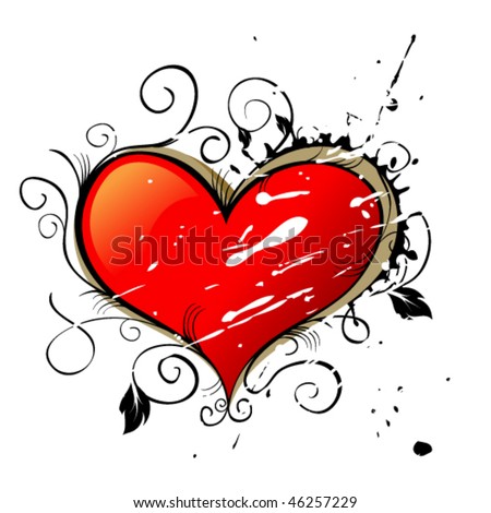 Love Heart Background on Love Heart Graffiti Interior Design Decoration