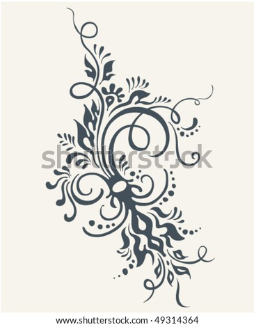 stock vector Floral tattoo vector ornament Vintage decor floral tattoo