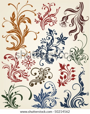 flores vector ornament collection