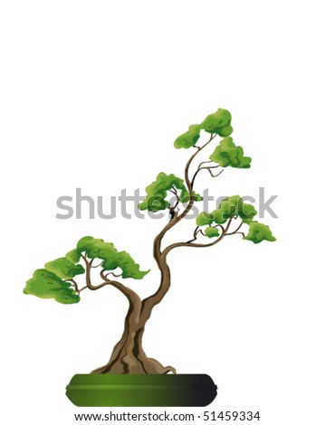 Bonsai Tree Vector Illustration. Nature Art - 51459334 : Shutterstock