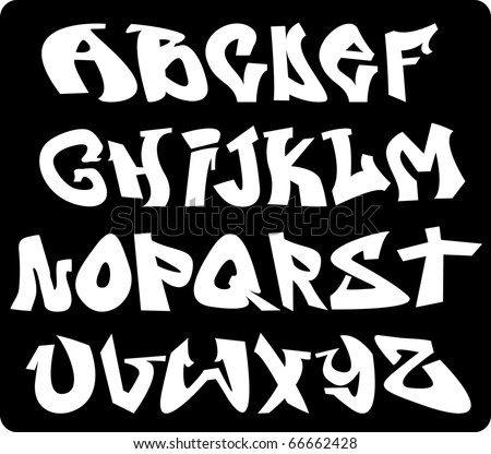 Grafiti Font on Graffiti Font Alphabet Design Stock Photo 66662428   Shutterstock