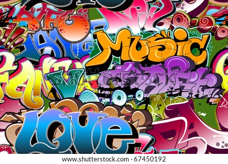 Graffiti Backgrounds on Graffiti Seamless Background  Urban Art Texture Stock Photo 67450192