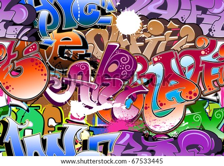 urban graffiti wallpaper. stock vector : Graffiti