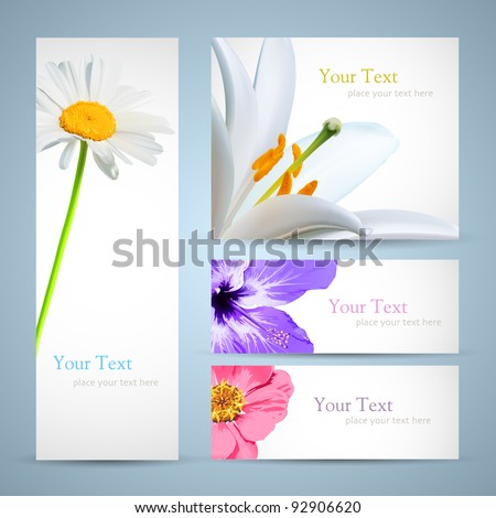 : Design background of spring flowers brochure. Easter,