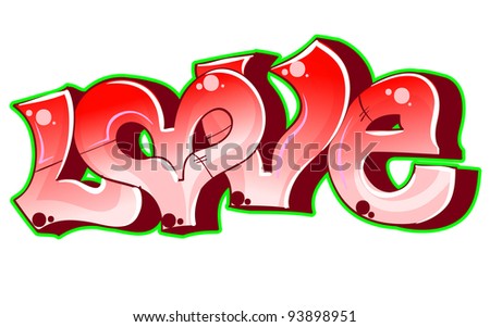 Love Grafiti on Graffiti Urban Art  Love Stock Photo 93898951   Shutterstock