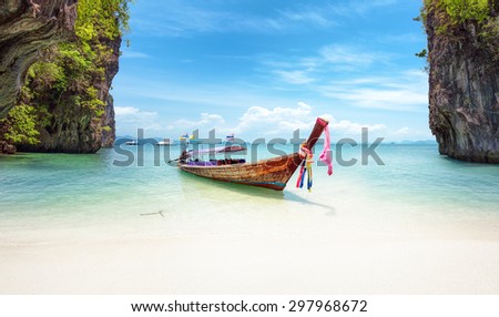 Exotic beach in Thailand. Asia travel destinations and tropical nature landscapes
