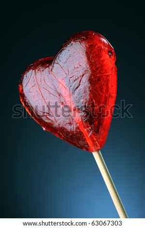 stock photo : Heart shaped lollipop for Valentine's Day