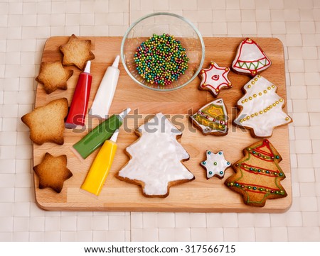 Preparing christmas cookies