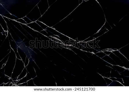 smart phone with broken screen isolated on white background.