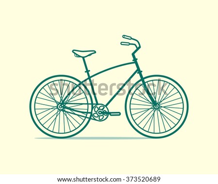 Vector illustration of a cruiser bicycle made in flat style. Vector bike icon.