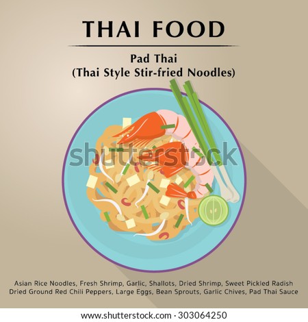 Pad Thai,Thai Style Stir-Fried Noodles Thai Food