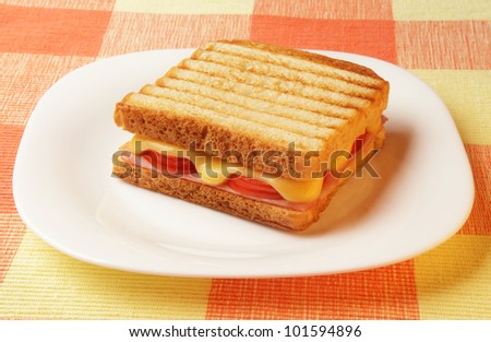 toasted ham and cheese sandwich