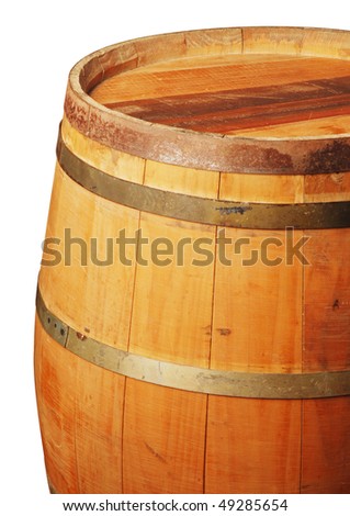 Wood barrel isolated on white with a clipping path