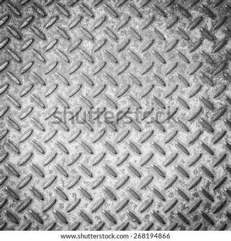 Non-slip steel grating step background with vignette, Grunge Steel background