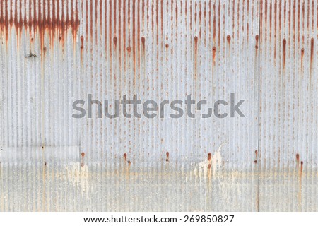 Detail of galvanized iron steel plates with rust