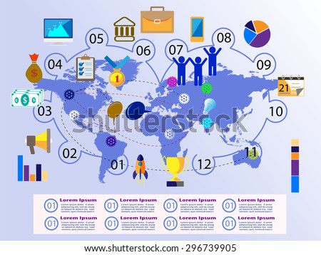 Concept of Global connectivity, business infographics