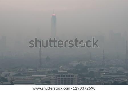 Bangkok Pollution PM2.5 in the capital city Thailand