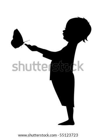 baby
 on Silhouette Of A Baby With A Butterfly Stock Vector 55123723 ...