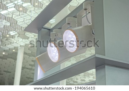 LED Light on mall roof.