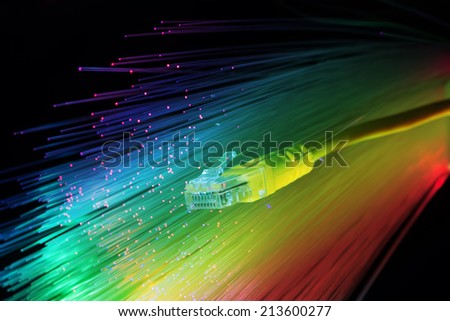 network cable with high tech technology color background