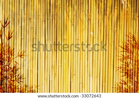 Light Golden bamboo Background great for any project. frame of bamboo-leaves background. Please take a look at my similar bamboo-images