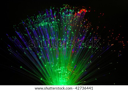 technology background, Bunch of green red fibre optics more in my portfolio