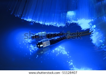 network cable closeup with fiber optical background