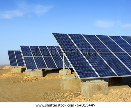 solar panel with desert house