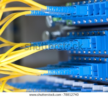 communication and internet network server room