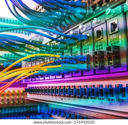 Data transfer by optical fibre information technology.