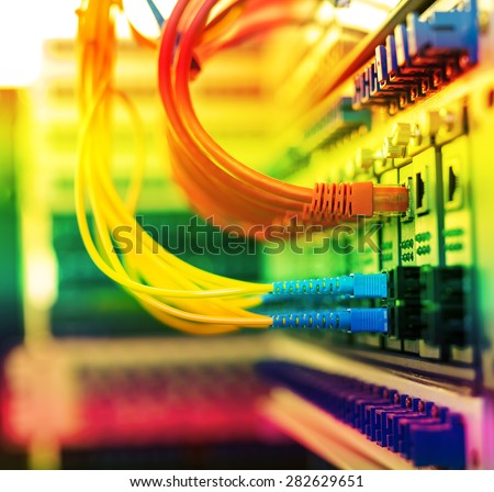 Data transfer by optical fibre information technology.