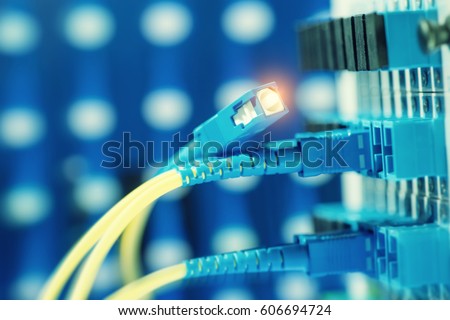 optical fibre information technology equipment in data center