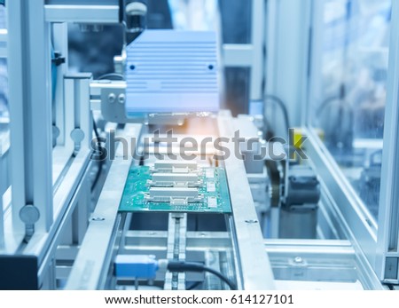 Microchip production factory. Technological process. Assembling the board. Chip.