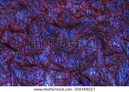 Abstract texture of numerous ears of barley, which were dyed in blue, purple and reddish color hues