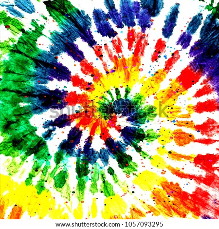 Tie dye pattern. Hand drawn rainbow shibori print. Ink textured japanese background. Modern batik iridescent. Watercolor multicolor template. Marble, suminagashi, erbu dye design. Hippie boho fabric.