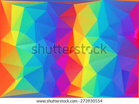 polygonal background with irregular tessellations pattern, triangular design in rainbow spectrum colors