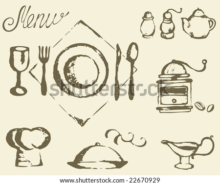Place setting and restaurant menu