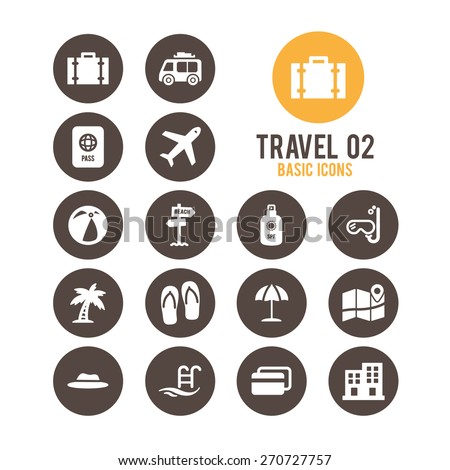 Travel icons. Vector illustration.