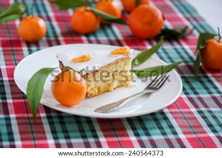 Tangerines Cake with Fresh Tangerine