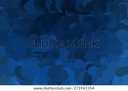 dark-blue background, abstract design, retro grunge swirling blue balls, illustration