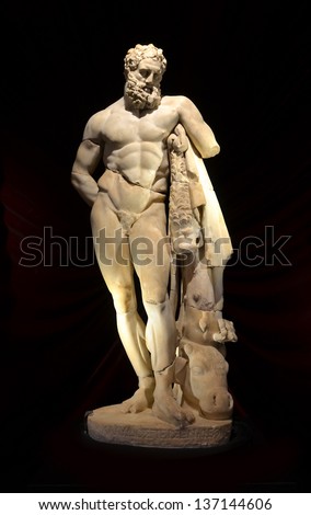 the ancient greek statue of Hercules by Lysippos.  One of the most famous sculptors and sculptures of the ancient world