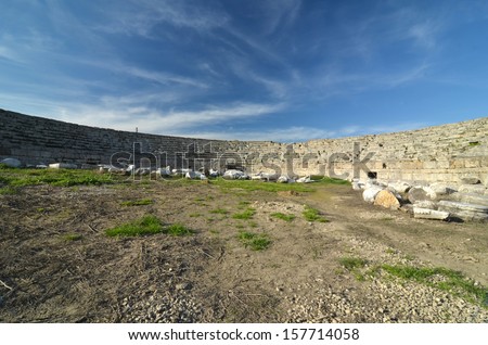 The ancient roman stadium at Perge, Turkey, in very good state of preservation despite being unprotected and unrestored